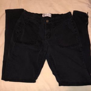 Cute black skinny utility jeans